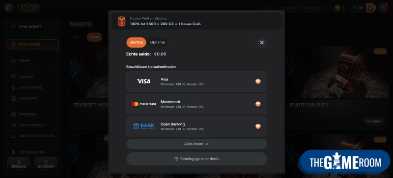 Stort €5 bij Casino